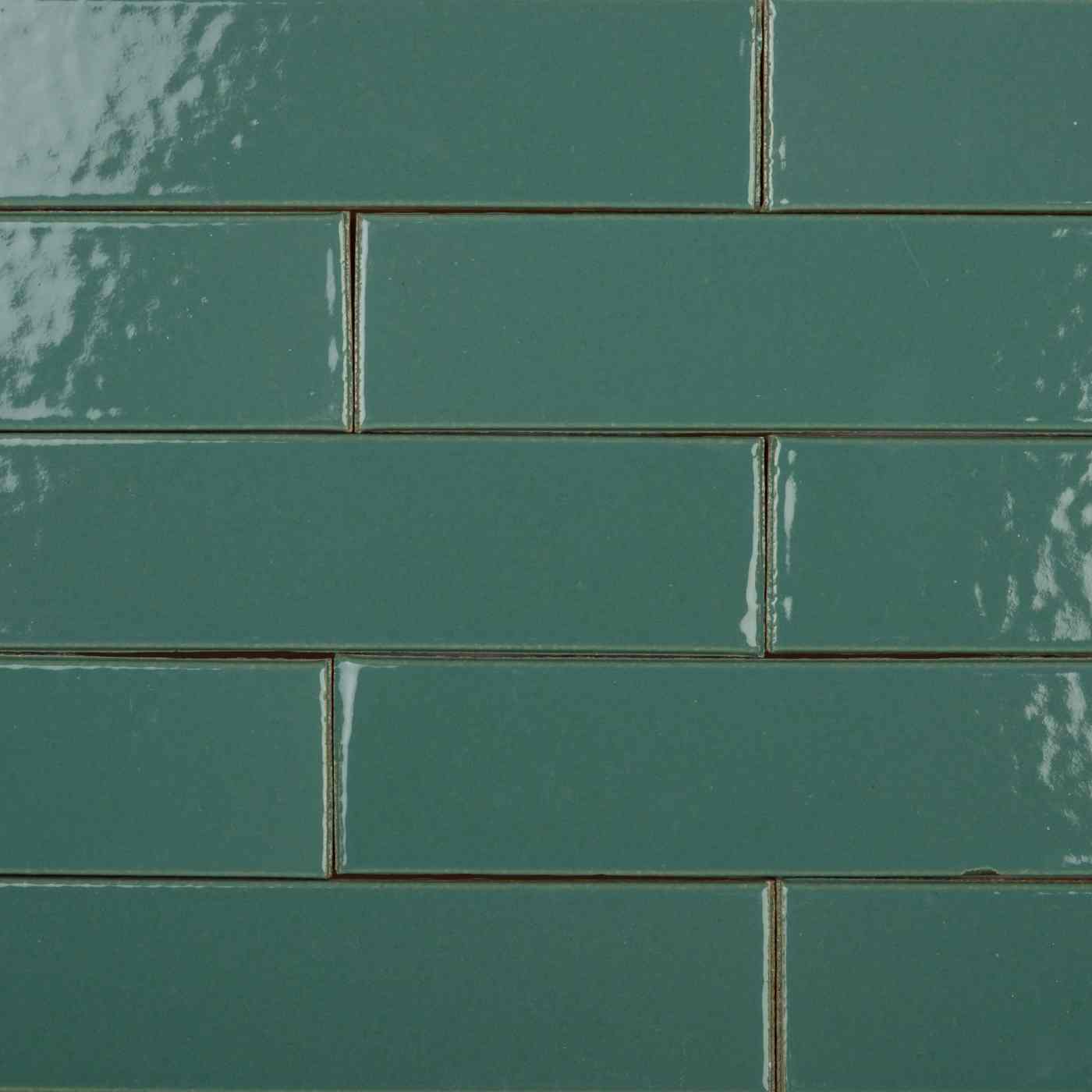 Plaquettes émaillées collées épiderme lisse vert de gris