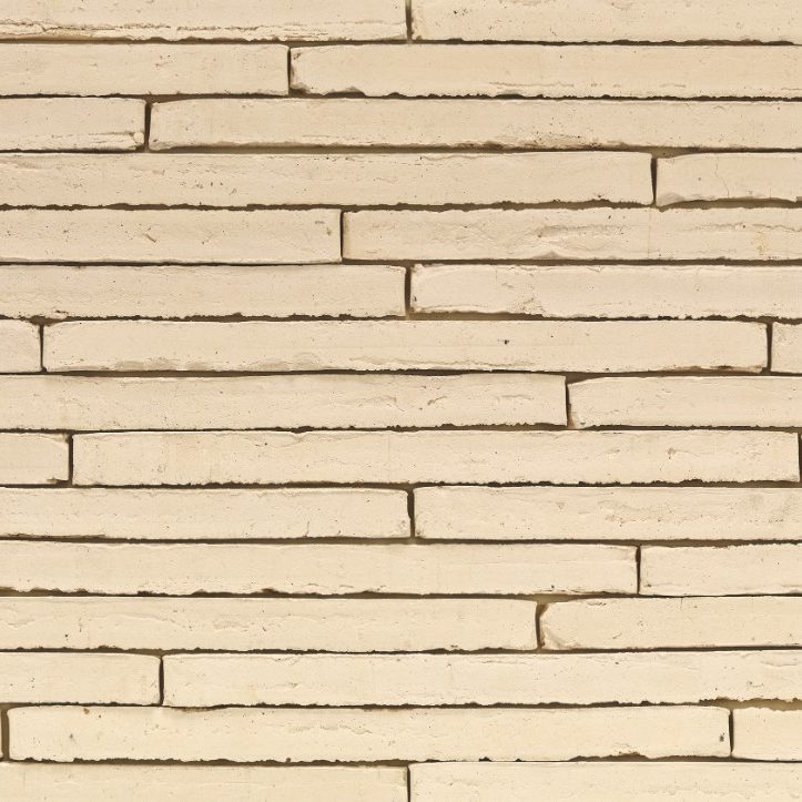 Wasserstrich Special Wit facing bricks in a soft wild bond with a glued application