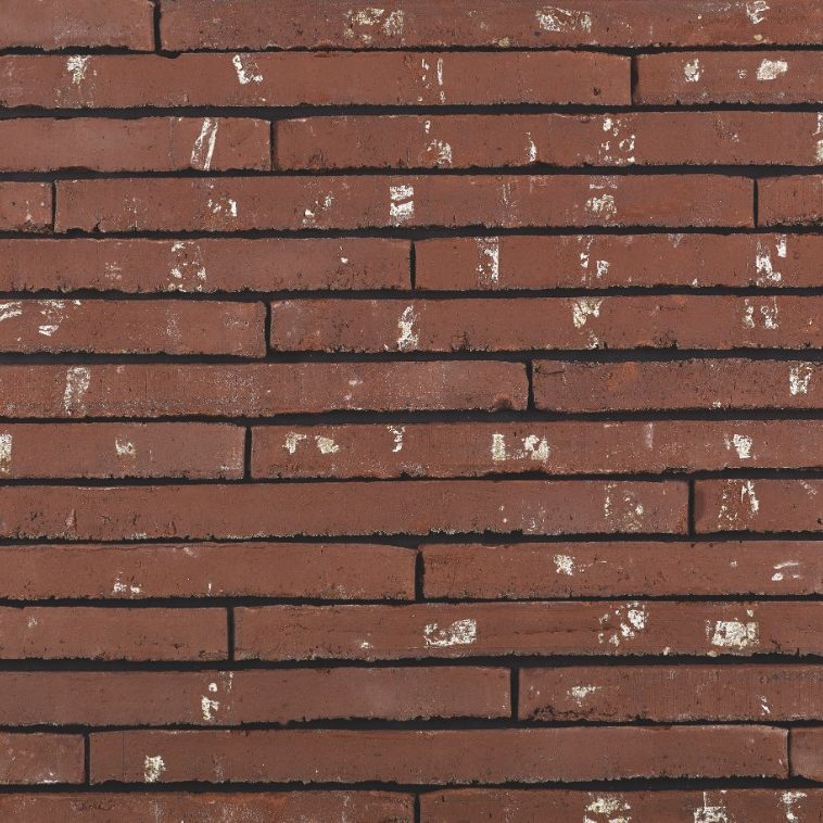 Wasserstrich Special Rood facing bricks in a soft wild bond with a glued application