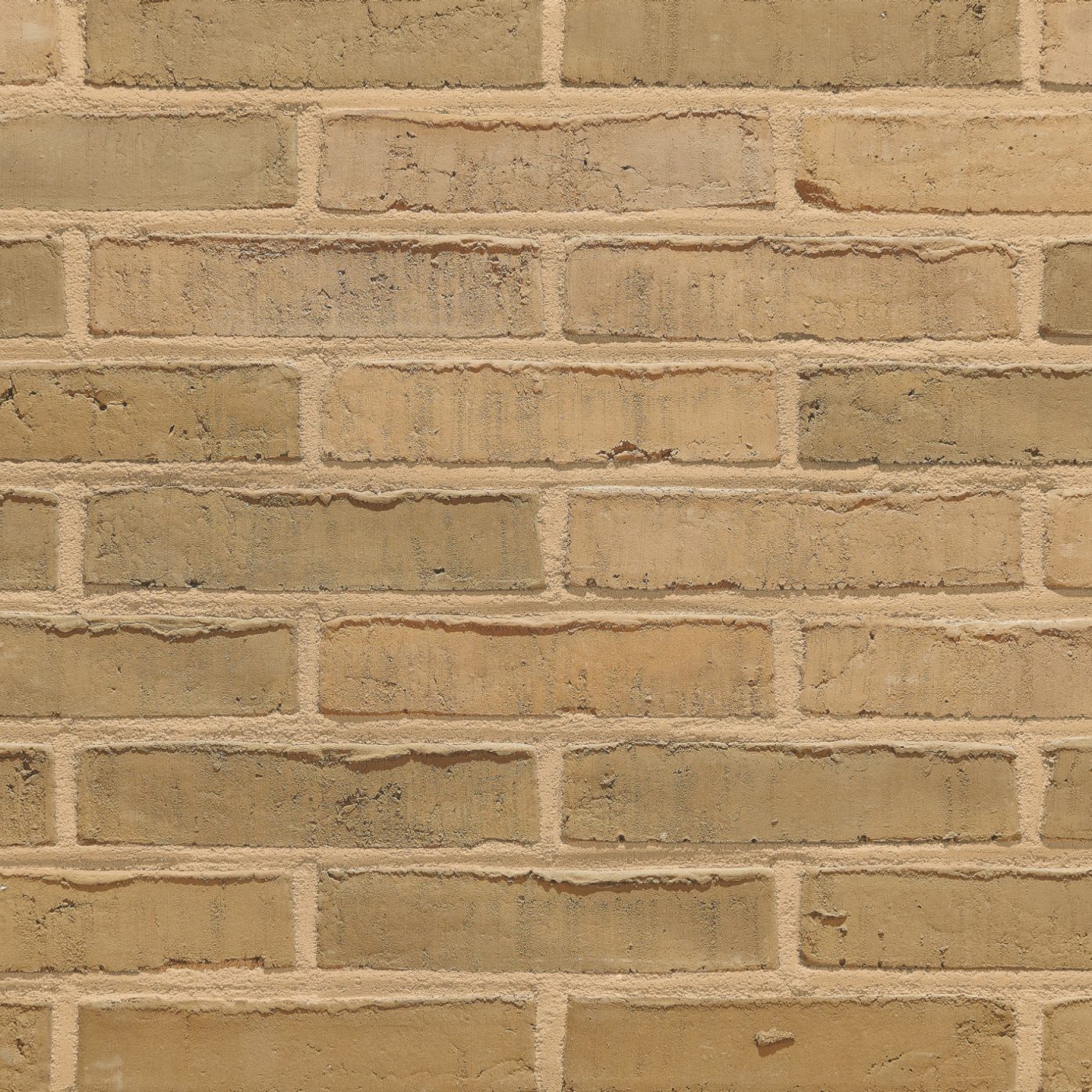 Aquaral Sable Geel facing bricks in a running bond with a mortar joint