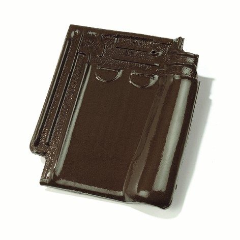 Single product shot of a Stormpan 993 Bruin Geglazuurd roof tile