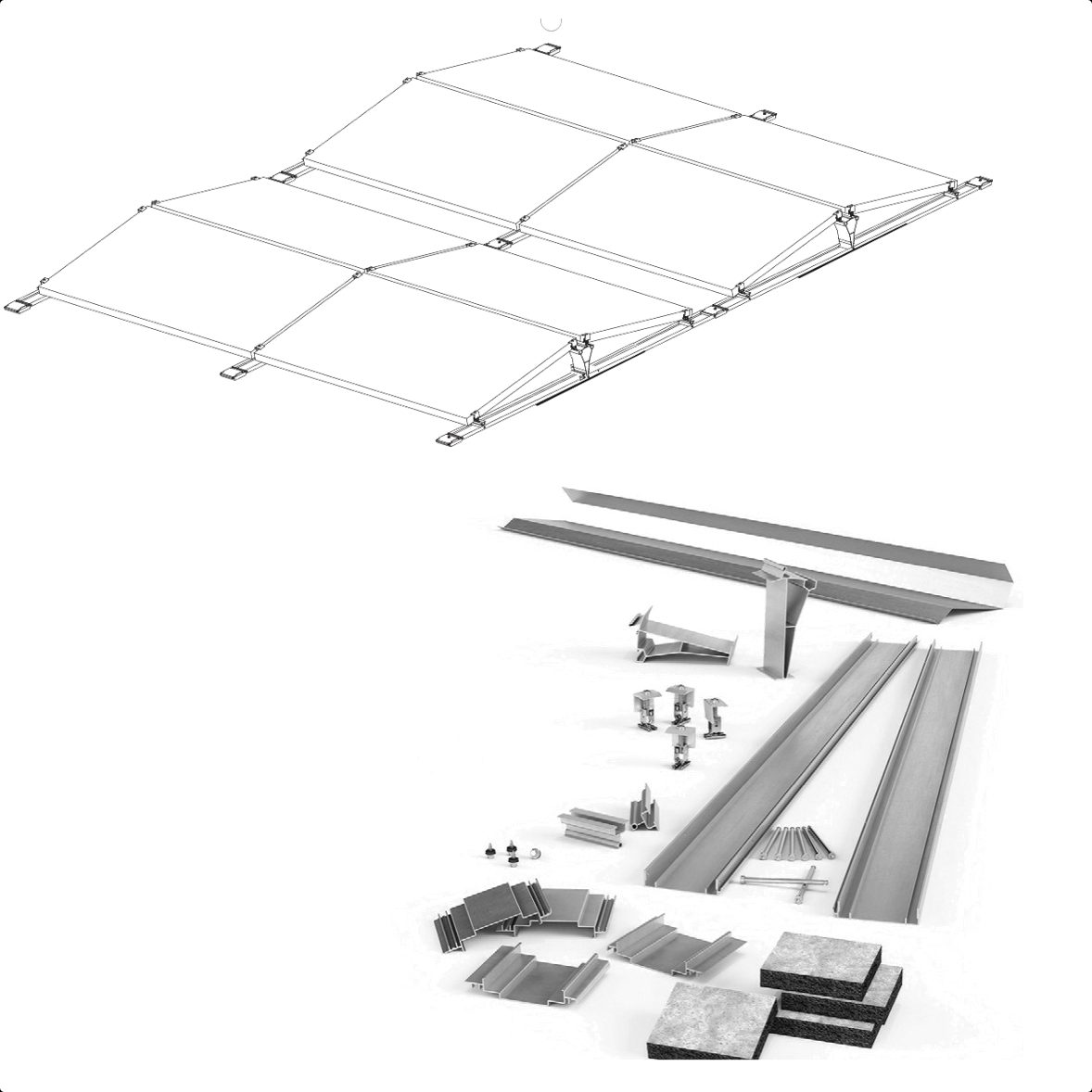 Photo Unitaire Systeme Solterre PV Toit Terrasse composants